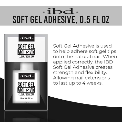 IBD Clear Gel Nail Glue for Soft Gel Tips & Acrylic Extensions - 0.5 fl oz