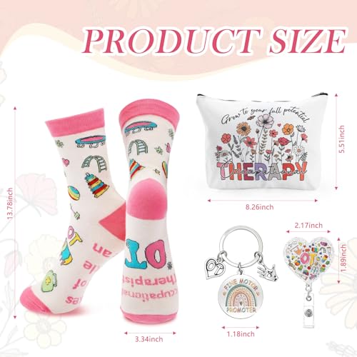 Occupational Therapy Gift Set - OT Badge Reel, Makeup Bag, Keychain & Socks
