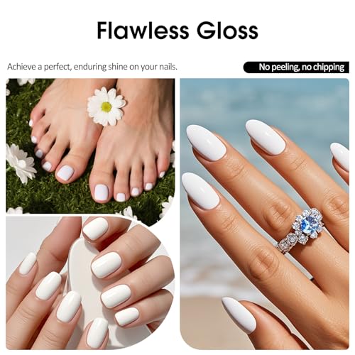 VENALISA White Gel Nail Polish - High Gloss, 30 Days Long Lasting