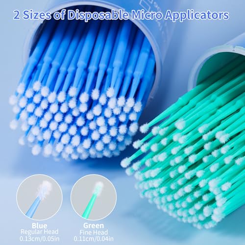Annhua Disposable Micro Applicators 400 pcs Bendable Small Brushes for Eyelash Extensions & Dental Care