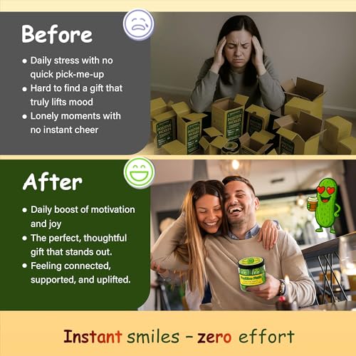 60 Positive Pickle Cards Jar - Uplifting Affirmation Gifts