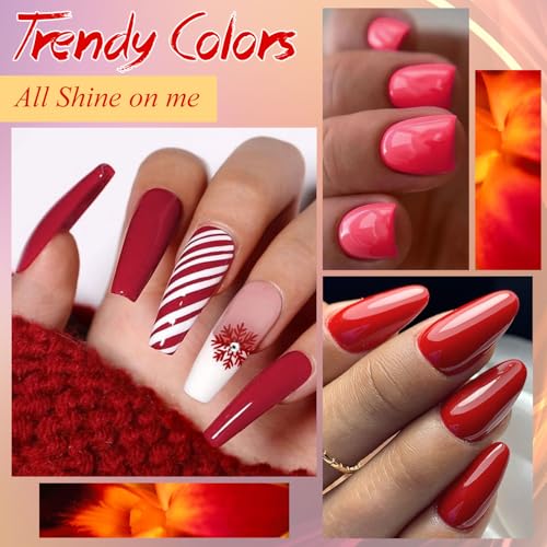 MEET ACROSS 12PCS Gel Nail Polish Set - 3 Fl Oz, Trendy Colors, Long-Lasting, Gift Box