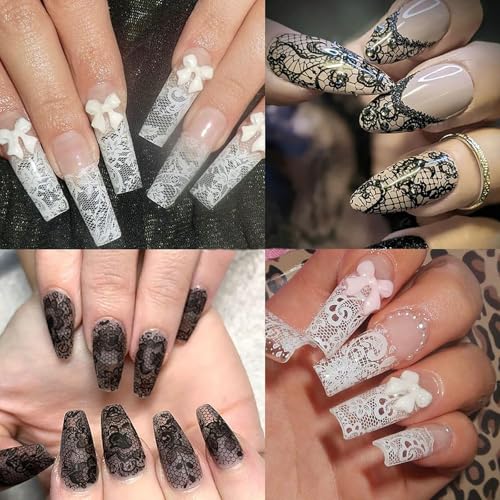 10 Sheets Lace Nail Foil Stickers - Starry Sky Design for Nail Art