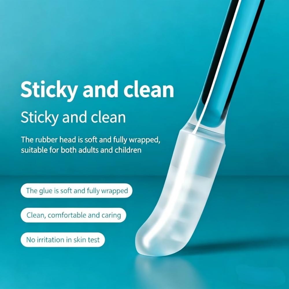Reusable Sticky Ear Cleaning Sticks - Gentle Adhesive Ear Picks for Wax Removal | 24PCS Hygiene Kit for Adults