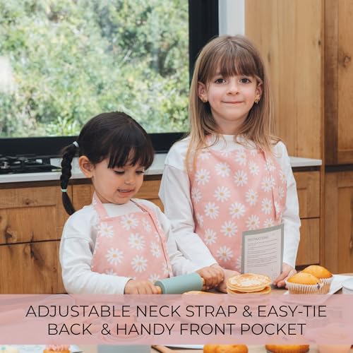 Kids Cooking Apron with Pocket - Adjustable Toddler Apron for Boys & Girls