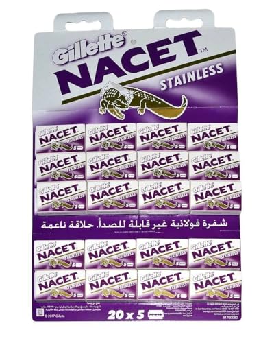 Gillette Nacet Razor Blades - Pack of 100 for Smooth Shaving