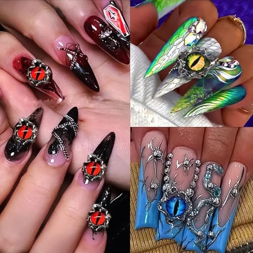 150Pcs Eye Nail Charms - 6mm & 10mm Glass Dragon & Animal Eye Beads for Nails & Crafts