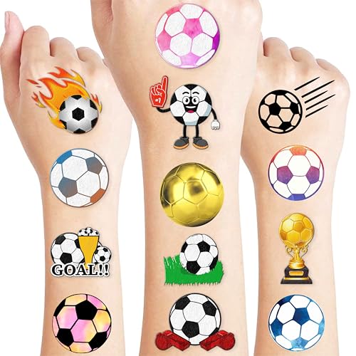 60 PCS Soccer Temporary Tattoos - Fun Party Favors for Kids
