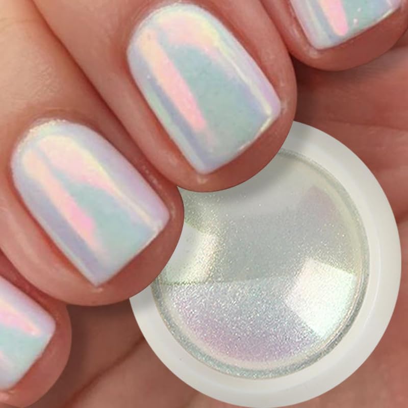 Iridescent Mermaid Chrome Nail Powder - 0.5g Unicorn Pearl Pigment