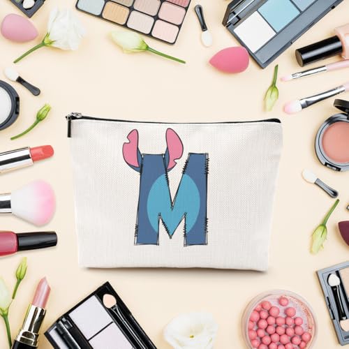 LONGXIN Personalized Initial Makeup Bag Monogram Gift Stitch M - Small Cosmetic Pouch