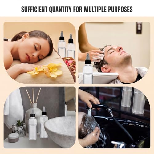 Barydat 24 Pcs 3 oz Clear Squeeze Bottles with Funnels for Hair Oil