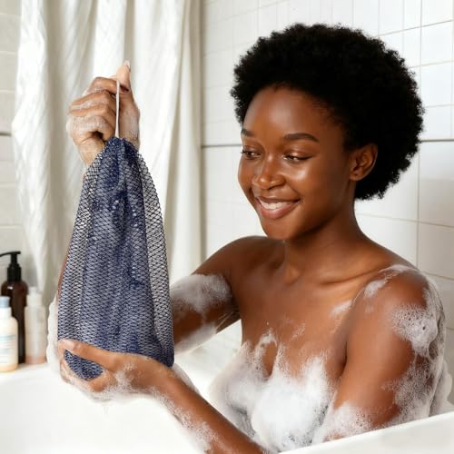 Bathway African Net Sponge Set of 2 - Exfoliating Body Scrubber