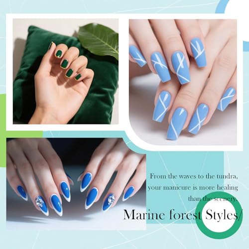 CAMILA 6pc Green Gel Nail Polish Set - HEMA & TPO Free Soak-Off UV LED Kit