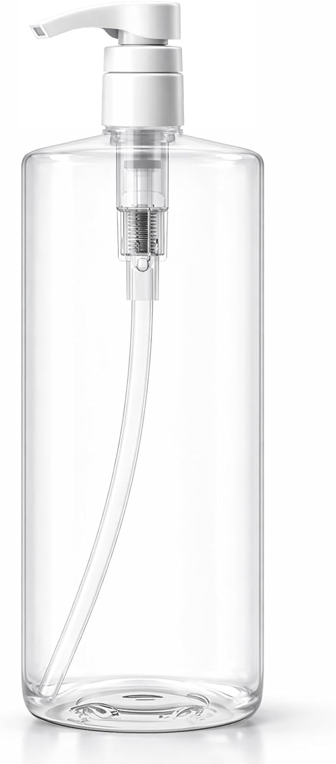 32-Ounce Pump Bottle - BPA-Free Clear Plastic for Shampoo, Conditioner, Body Wash & Lotion | 1-Liter Capacity