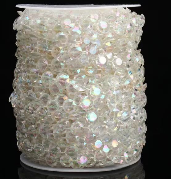 99ft Iridescent Crystal Beads Garland for Party & Wedding Decor