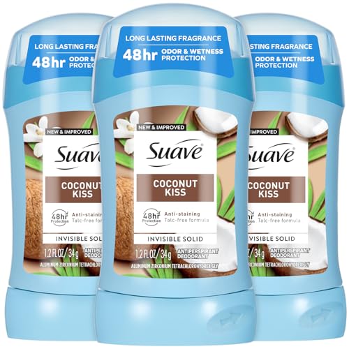 Suave Coconut Kiss Antiperspirant Deodorant for Women - 3-Pack