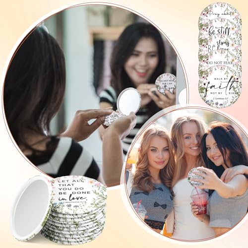 GlikCeil 40 Pcs Christian Compact Mirrors Bulk for Women & Gift, 10 Styles