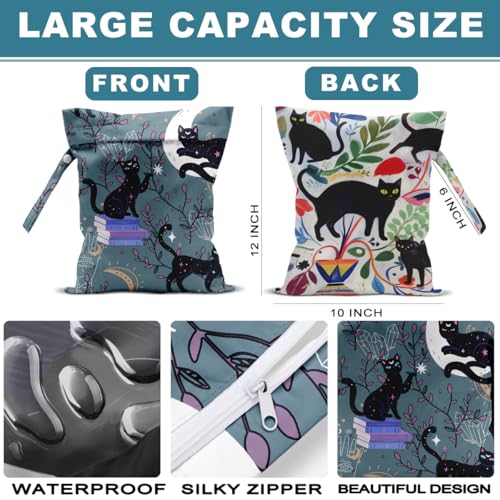Multicolor 2-Pack Waterproof Reusable Wet Dry Bags 12x10 Inch for Cats & Travel