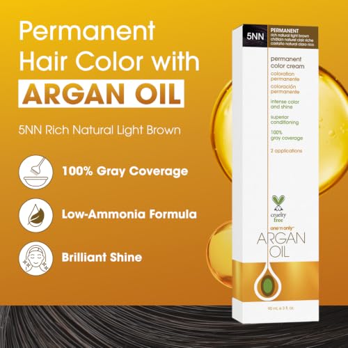 Rich Natural Light Brown Permanent Hair Dye - 3 oz - One 'N Only