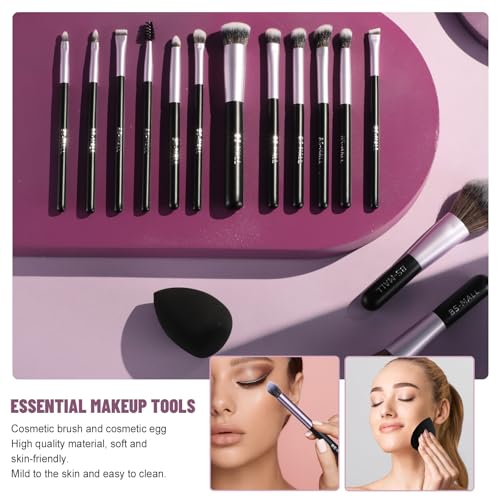 BS-MALL 14 Pcs Makeup Brush Set with Travel Case - Versatile Tools for Foundation, Eyeshadow, and Blush