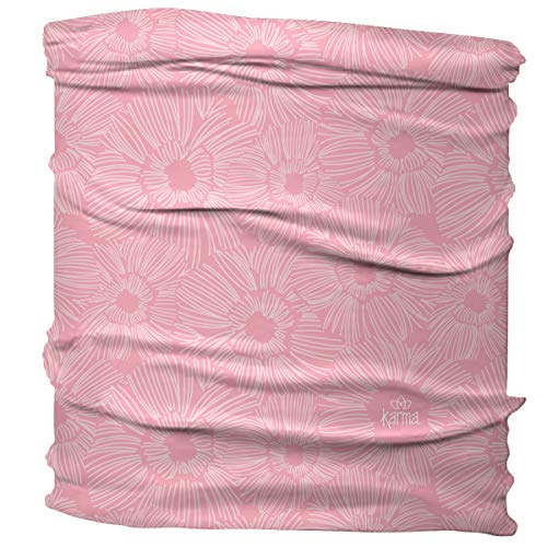 Karma Pink Flower Print Fabric Headband - Versatile Stretchy Hair Scarf