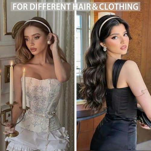 Pearl Headbands for Women 5-Pack Bridal Hair Accessories Non Slip Elegant Hairbands