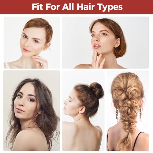 EWAGOA 300-Pack Brown Hair Pins with Storage Box
