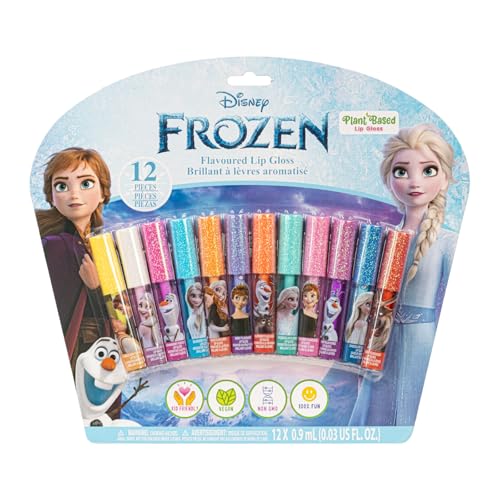 Disney Frozen Lip Gloss Set - 12 Plant-Based Glosses for Kids