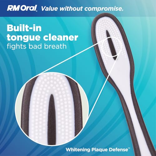 RM Oral Whitening Toothbrush - Medium Bristles, Superior Plaque Defense