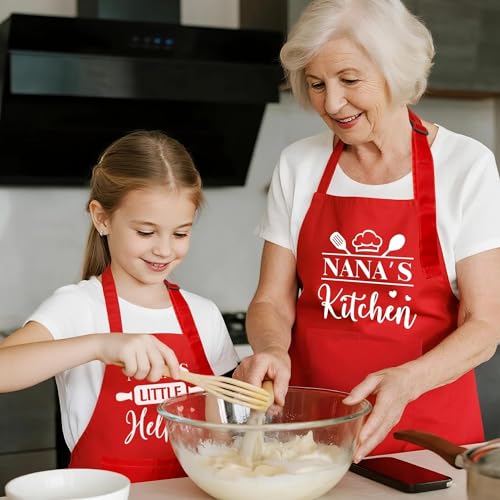 Kids and Adult Apron Set - 2 Pcs Waterproof Adjustable Smocks