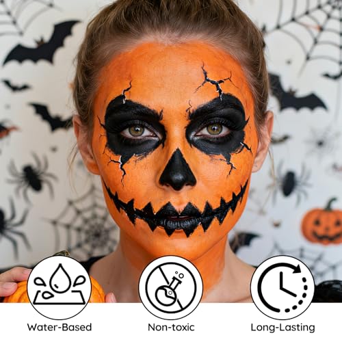 Orange Water-Based Face & Body Paint for Halloween SFX Makeup