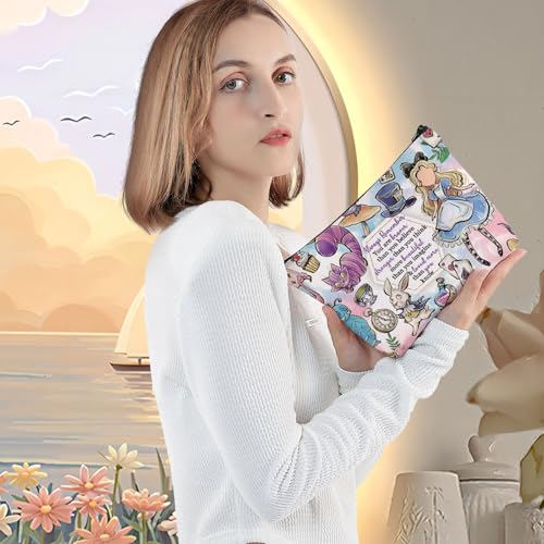 Alice in Wonderland Cosmetic Bag - Inspirational Fairy Tale Makeup Pouch