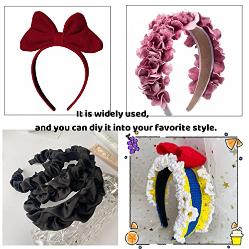 YVPSI Satin Headbands 3 Pack - Black White Wine Red, 2cm Wide Non-Slip Comfortable