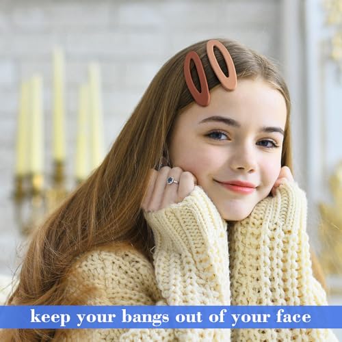 7pcs Matte Snap Hair Clips for Women, Non-Slip Oval Hair Barrettes