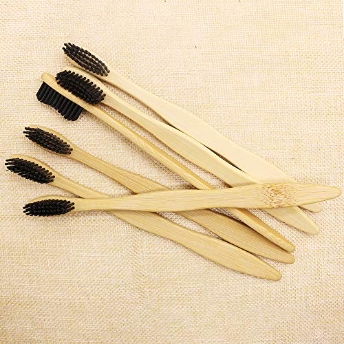 N-amboo Bamboo Toothbrush Set - Eco-Friendly, Hard Bristles, Pack of 6