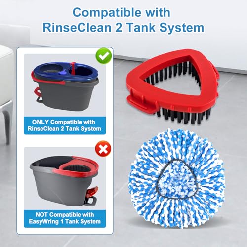 O-Cedar RinseClean Mop Replacement Heads Combo Set