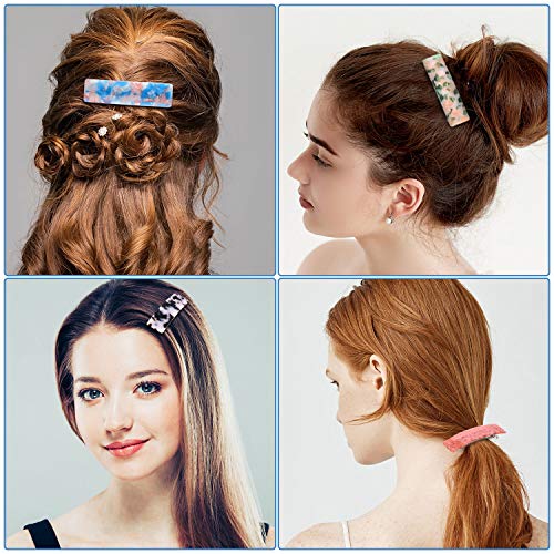 WILLBOND 8-Piece Hair Barrettes Set for Women - French Tortoise Shell Clips