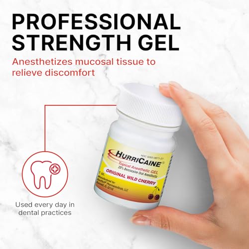 HurriCaine 20% Benzocaine Oral Pain Relief Gel - Wild Cherry 1oz