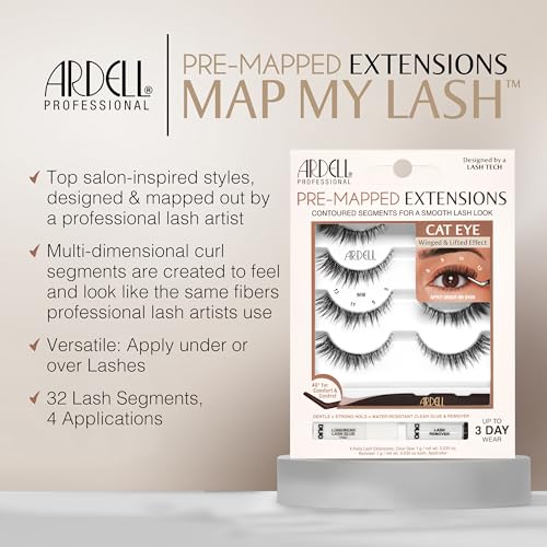 Ardell Cat Eye PreMapped Eyelash Extensions Kit - 4 Pairs