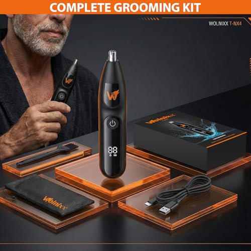 Nose Hair Trimmer for Men & Women ? Powerful 8000 RPM Motor, Wet/Dry Use, Electric Nose & Ear Hair Clipper with Travel Lock, USB Rechargeable, Portable Grooming Tool