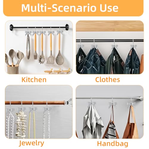 Luxury Bowknot Shower Curtain Hooks - 12PCS Silvery Metal Rings