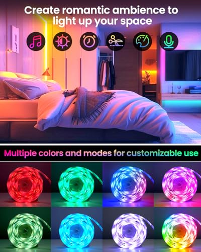 Smart RGB+IC LED Strip Lights 16.4ft with App Control & Music Sync