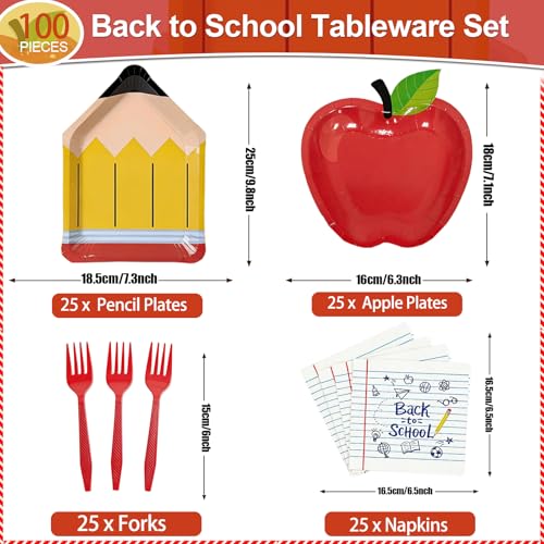 Back to School Dinnerware Set - 100 Pcs Graduation Plates & Napkins