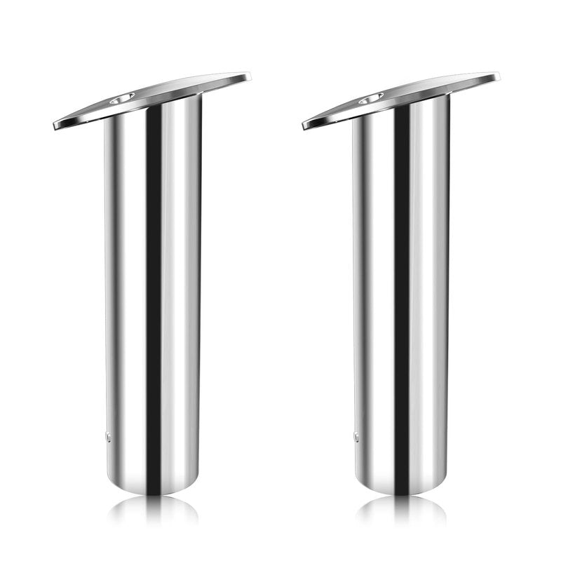 15 Degree Fishing Rod Holder 2 Pack, 316 Stainless Steel Rod Holders for Fishing Boat, Flush Mount, Heavy Duty