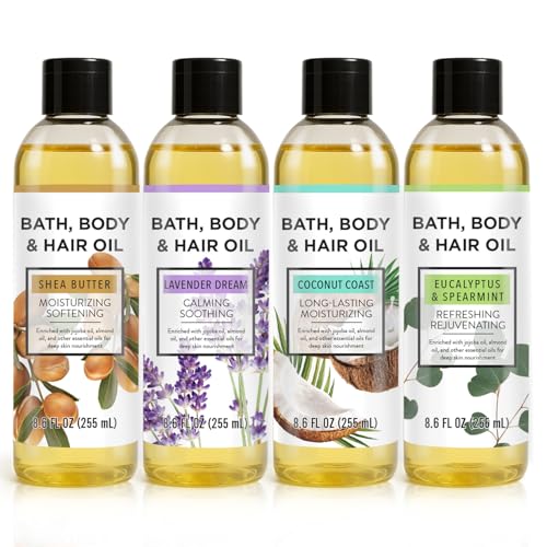 Autumn Shower Scented Bath & Body Oil Set, Moisturizing Skin Care Gift Pack