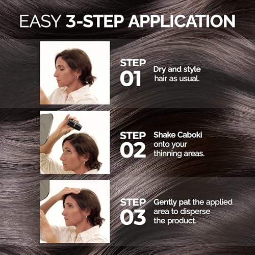 Caboki Hair Fibers for Thinning Hair ? Natural Plant-Based Hair Powder for Men & Women ? Instantly Thicker Fuller Looking Hair ? Clean Ingredients ? 30g, 90-Day Supply, Dark Brown