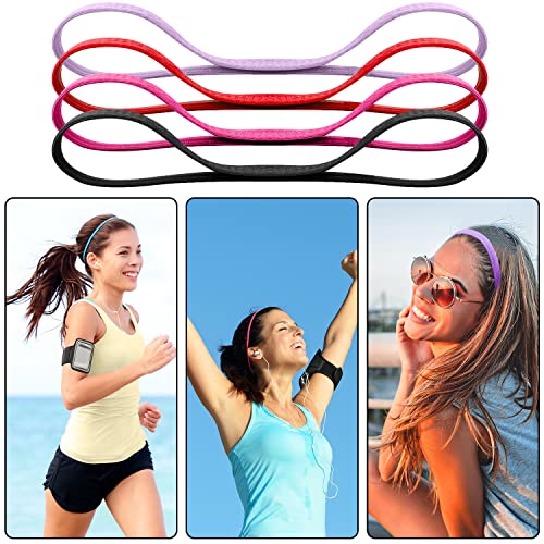 Duufin Lively Color 28-Pack Non-Slip Elastic Headbands for Women Men Girls – Sports & Exercise Hairbands