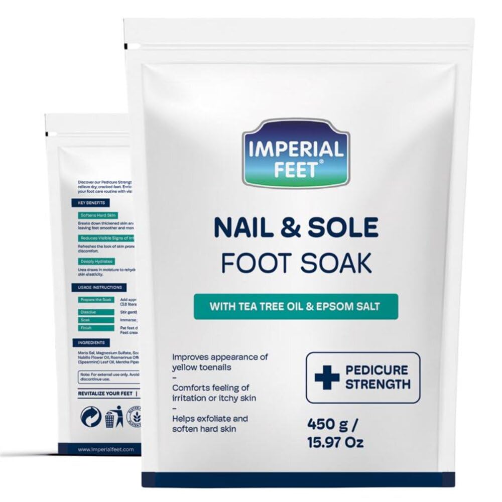Epsom Salt Foot Soak - Pedicure Grade Toenail Repair & Fungus Treatment | 16oz Tea Tree Oil