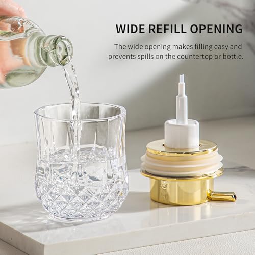 Enra Clear-Gold Foam Soap Dispenser with Elegant Diamond Pattern