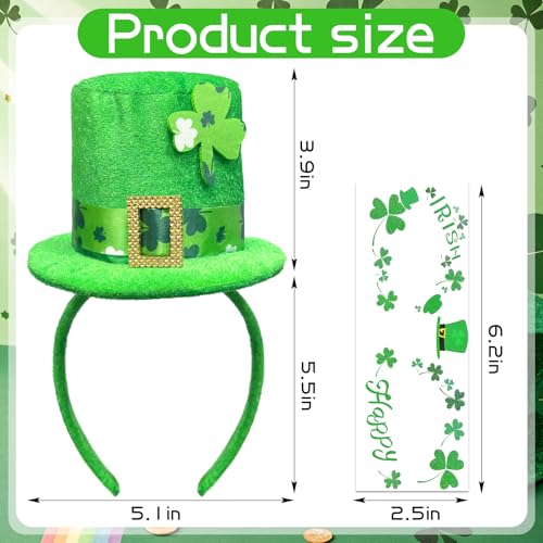 St. Patrick's Day Leprechaun Hat Headband with Sequin Shamrock